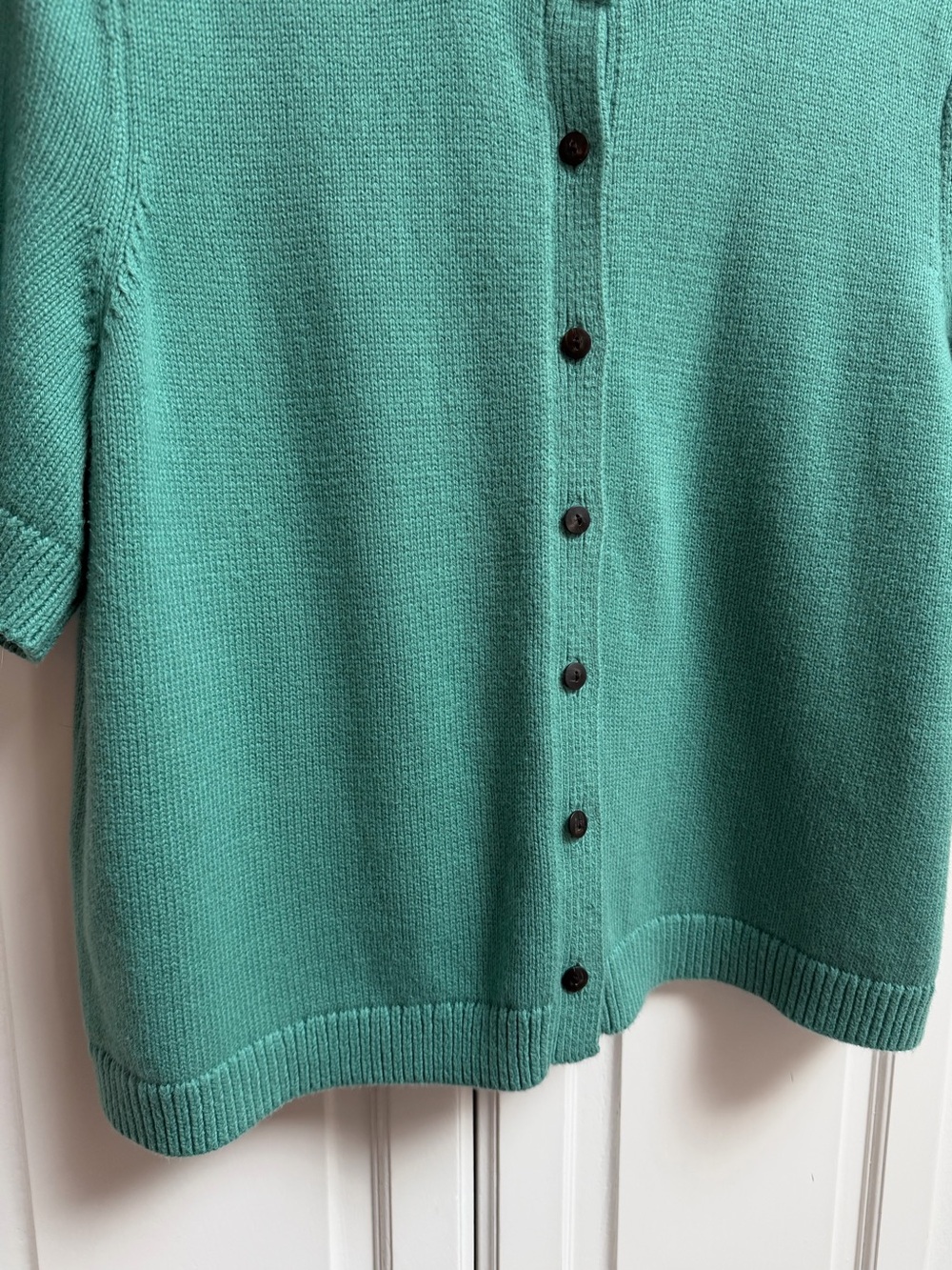 Abercrombie & Fitch Short Sleeve Button Front Cardigan Green Size XXL - Picture 6 of 10